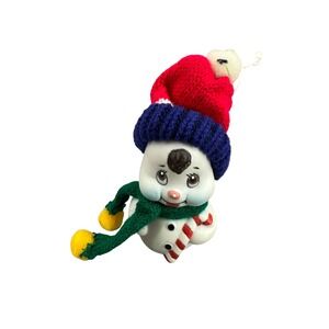 Vintage Giftco Ceramic Snowman Ornament Bell Christmas Holiday Deco